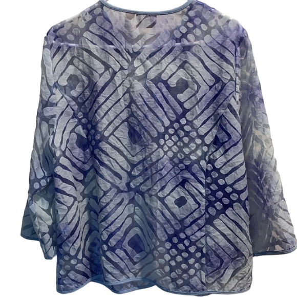 Chico’s sheer blue blazer L / Size 12 - Picture 4 of 12